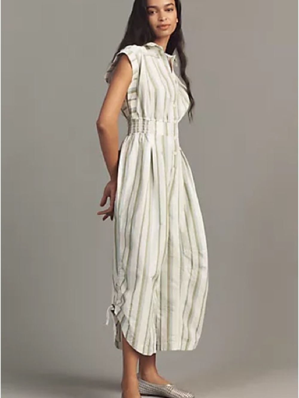 Anthropologie Striped Shirting Parachute Jumpsuit Size S NWOT